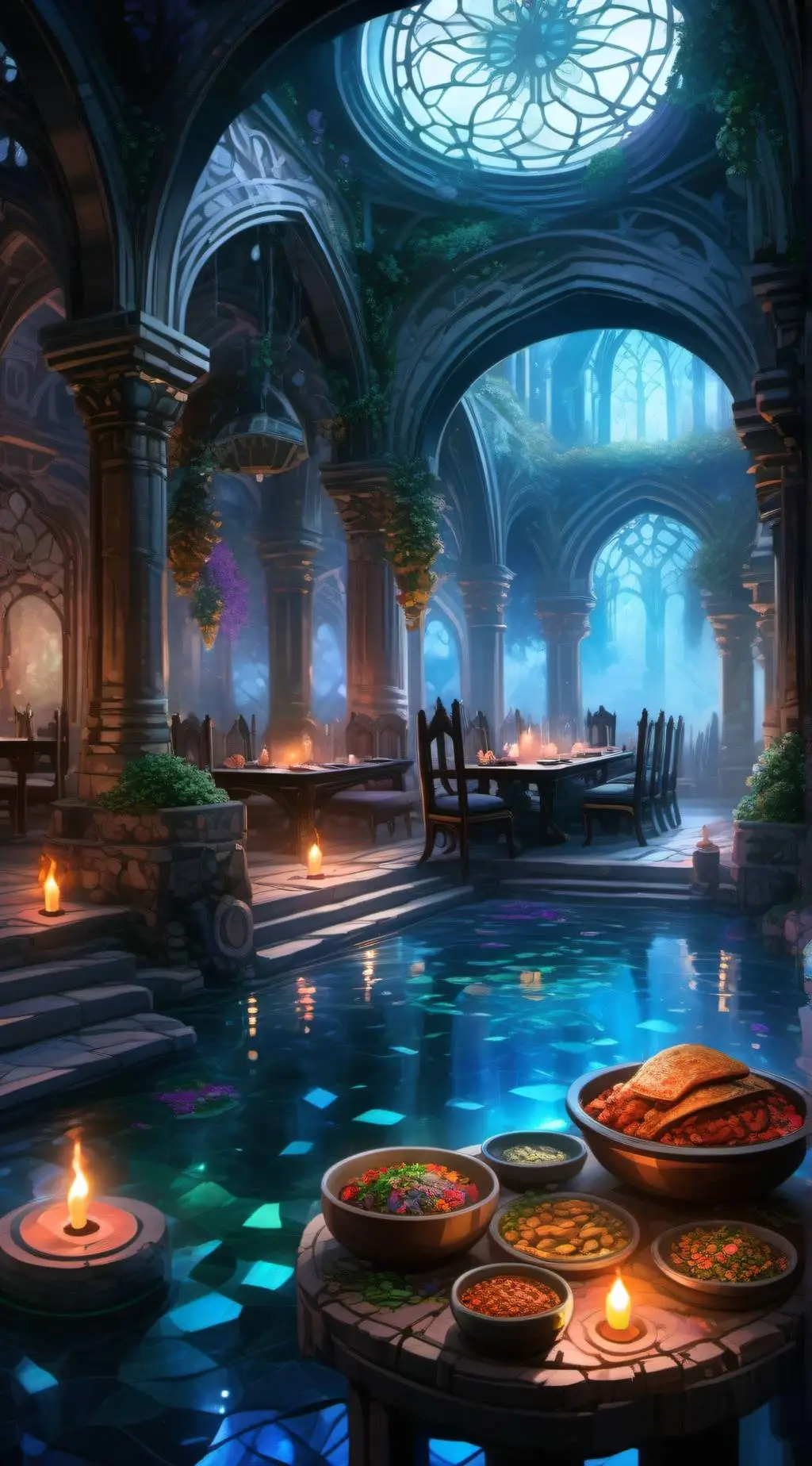 ai character: weightgain dungeon background