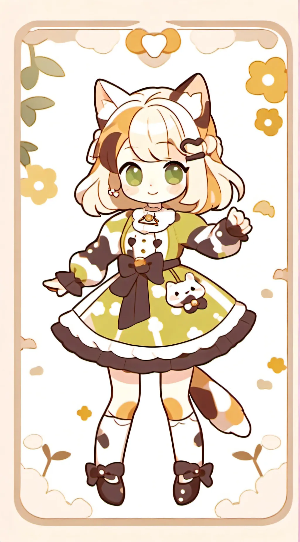 ai character: calico cat background