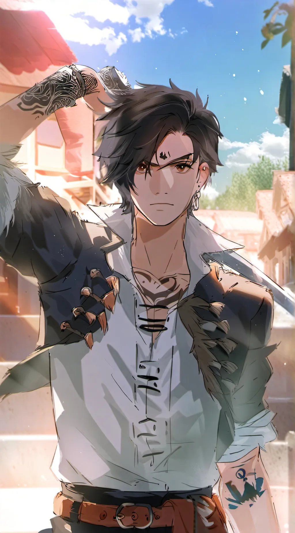 ai character: Black beard pirate background