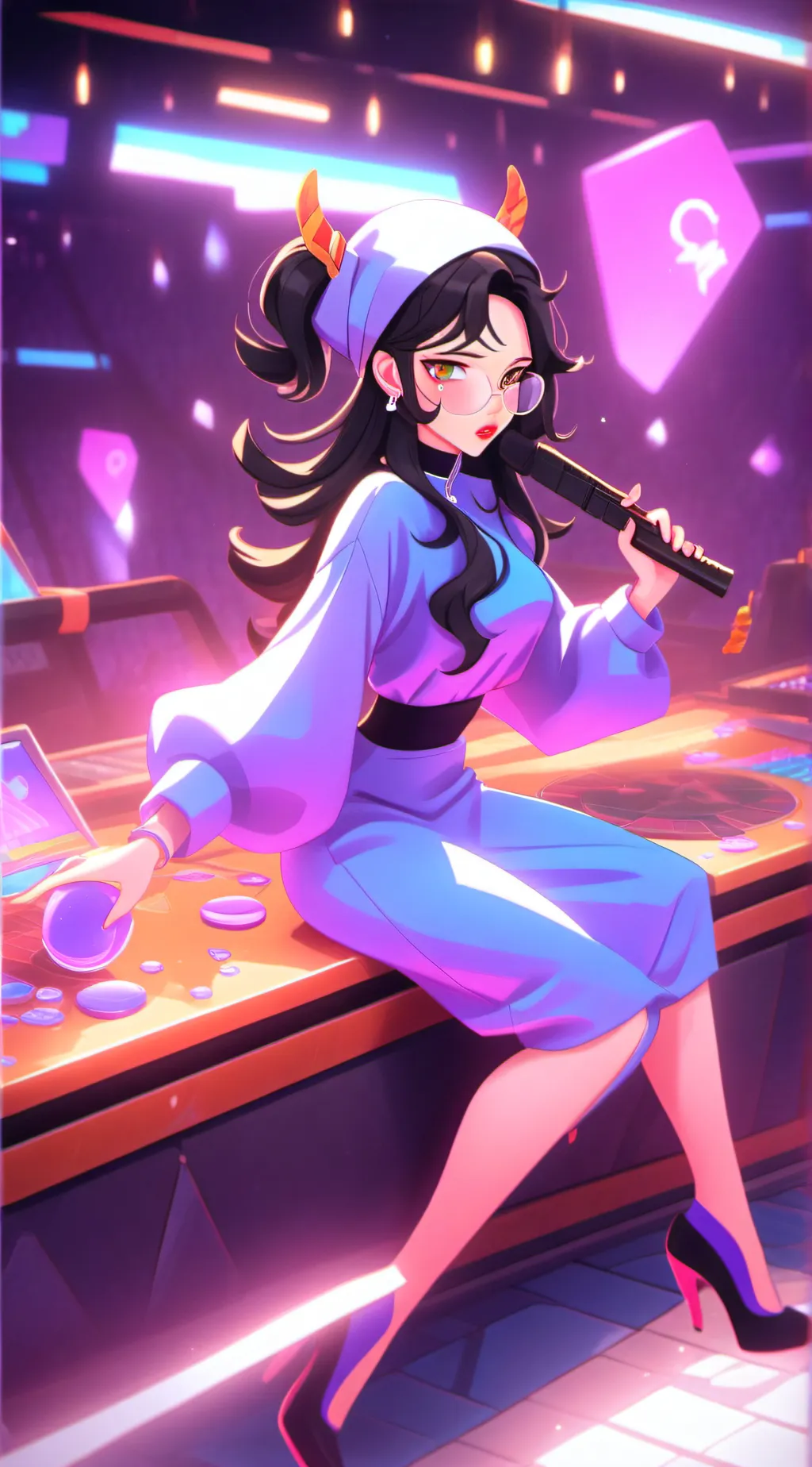 ai character: HH crush.....!💜 background