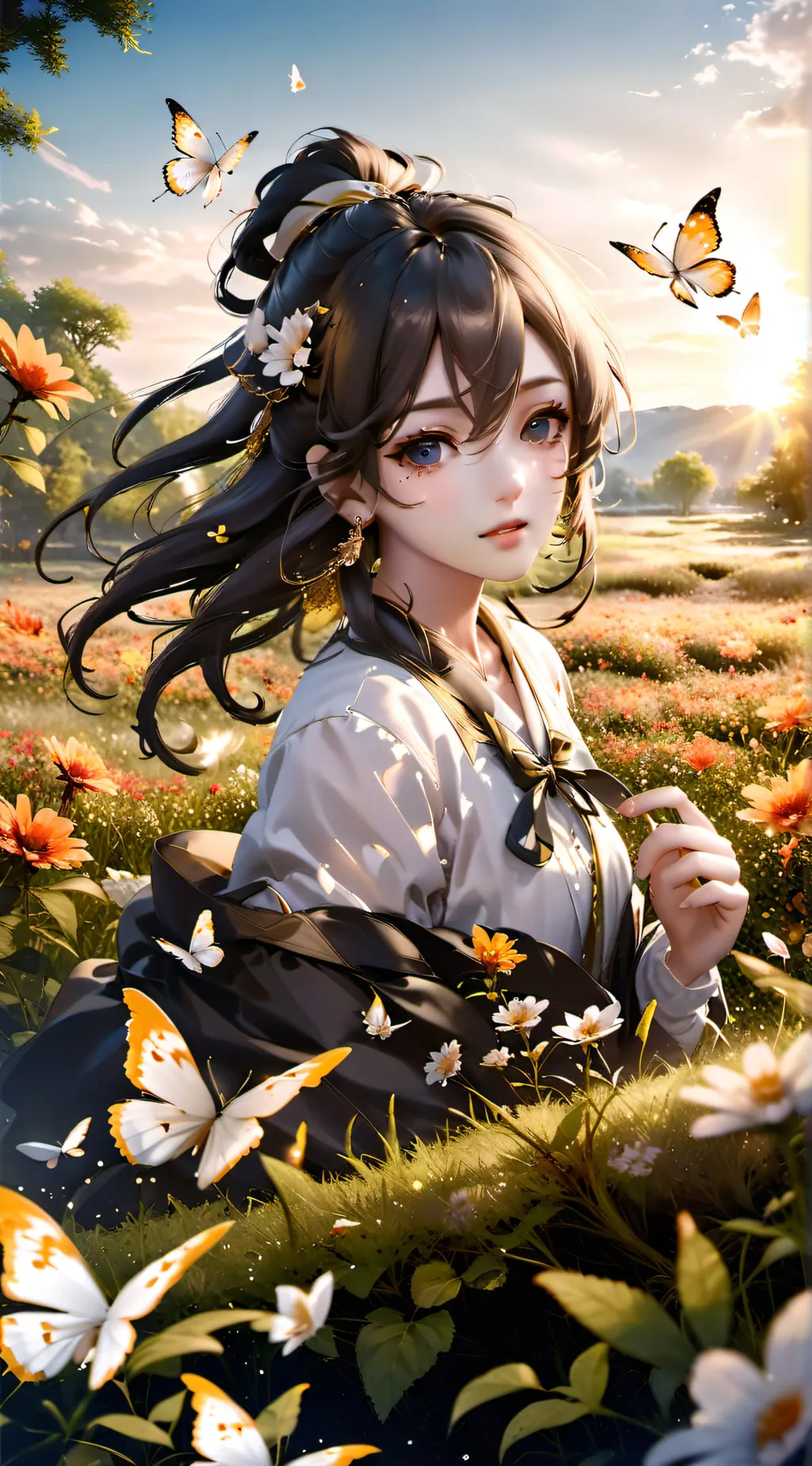 ai character: butterfly background