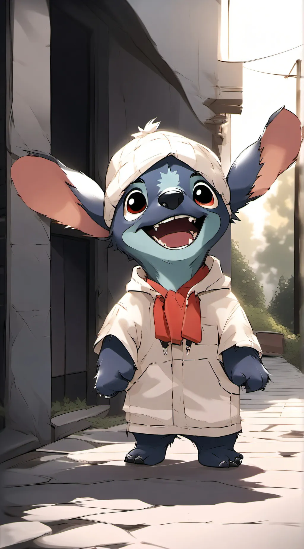 ai character: Stitch background