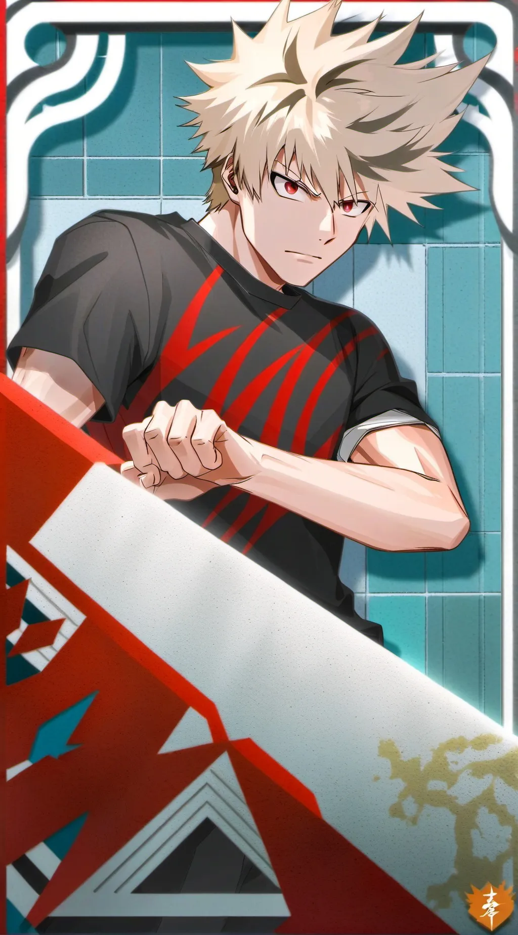 ai character: Katsuki Bakugou background