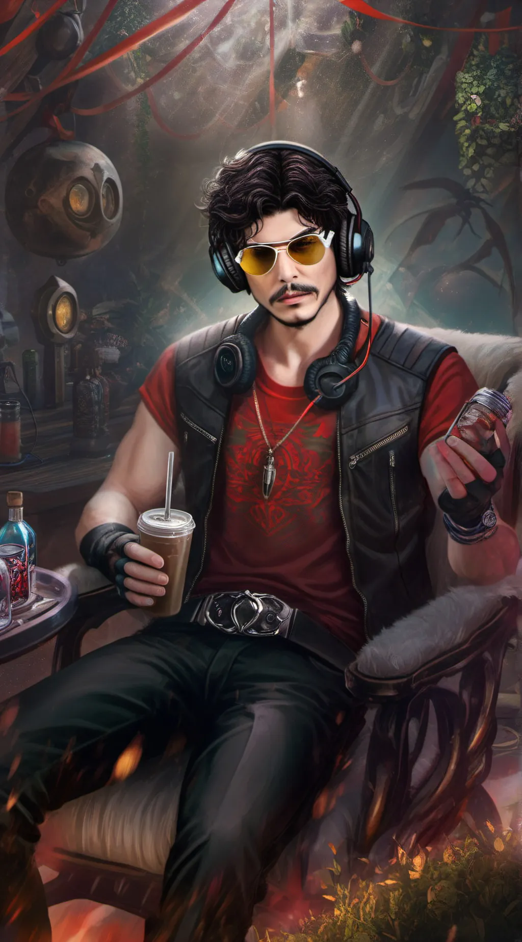 ai character: Dr.disrespect  background