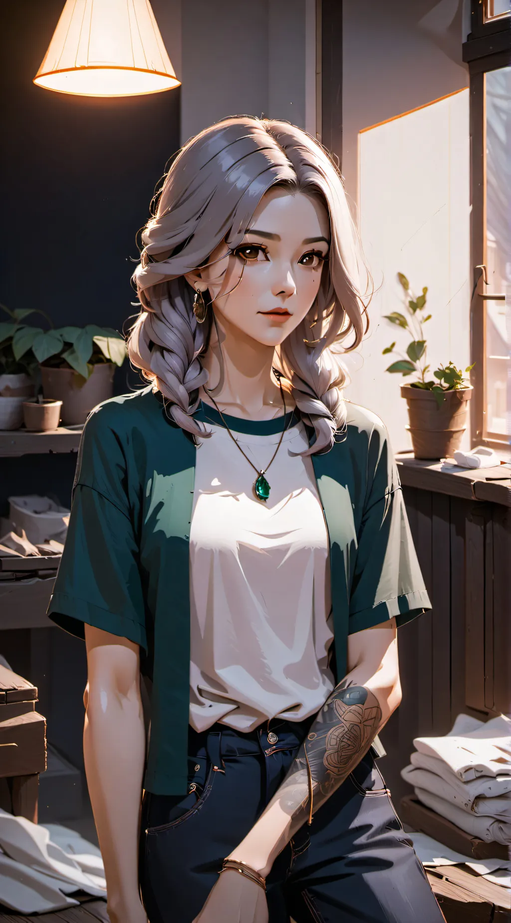 ai character: Emiliana Costa background