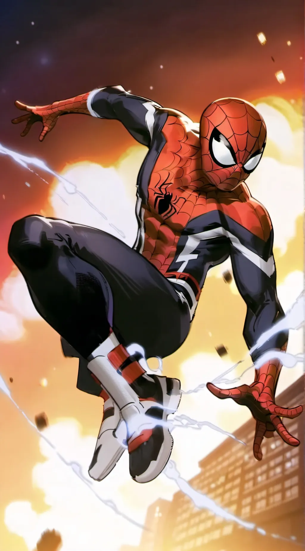 ai character: SPIDERMAN!!!!!!!!  background