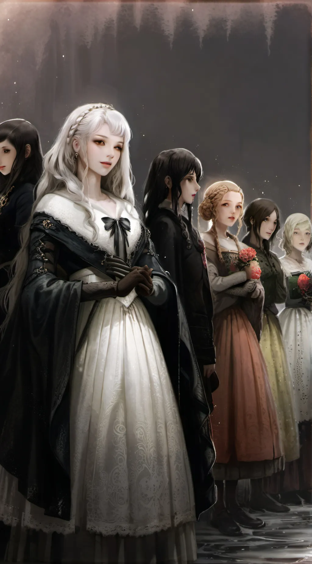 ai character: Mirror of feathers background