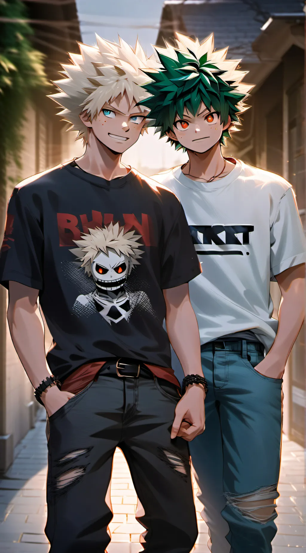 ai character: Bakugo+Deku-Night. background