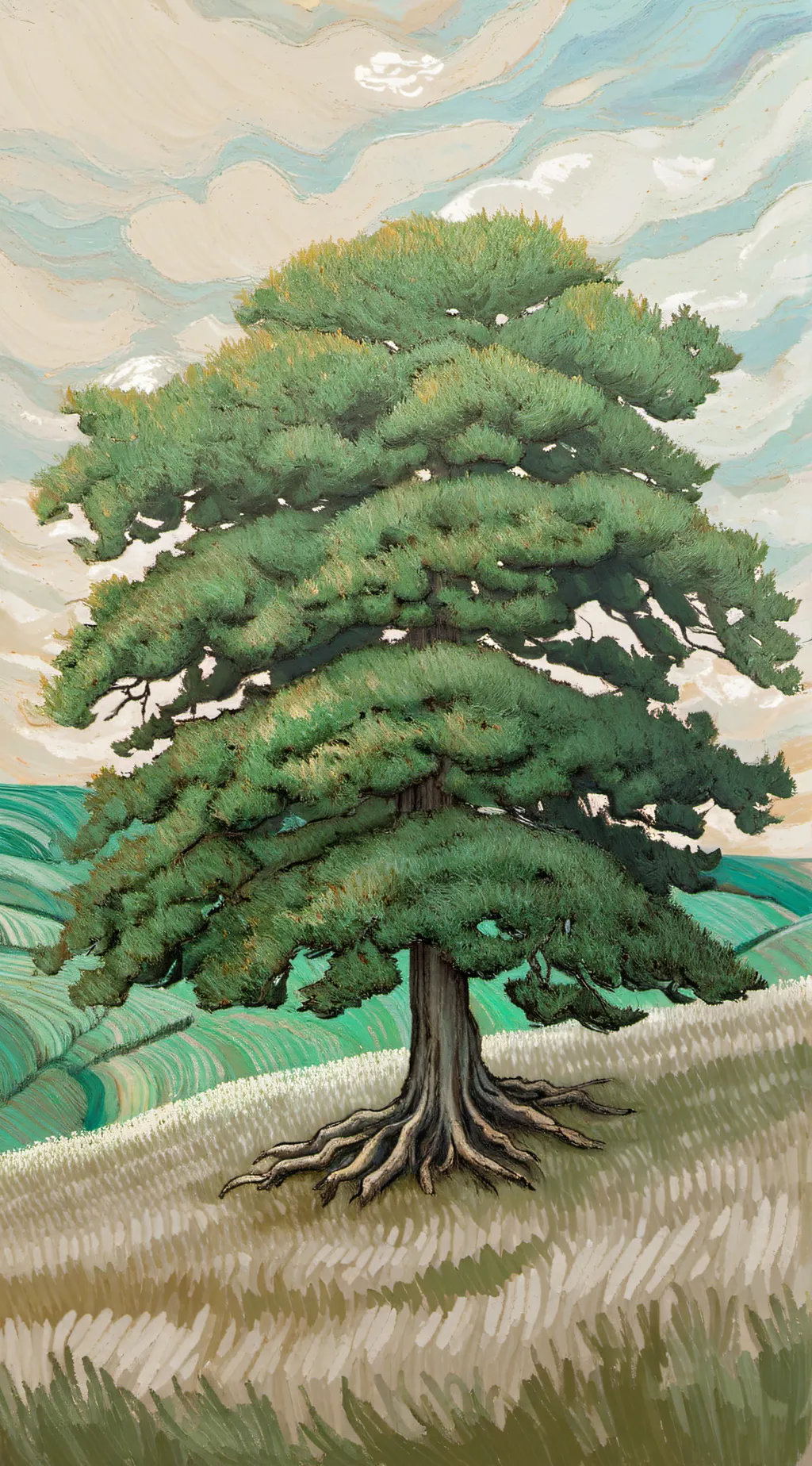 ai character: The oldest tree background
