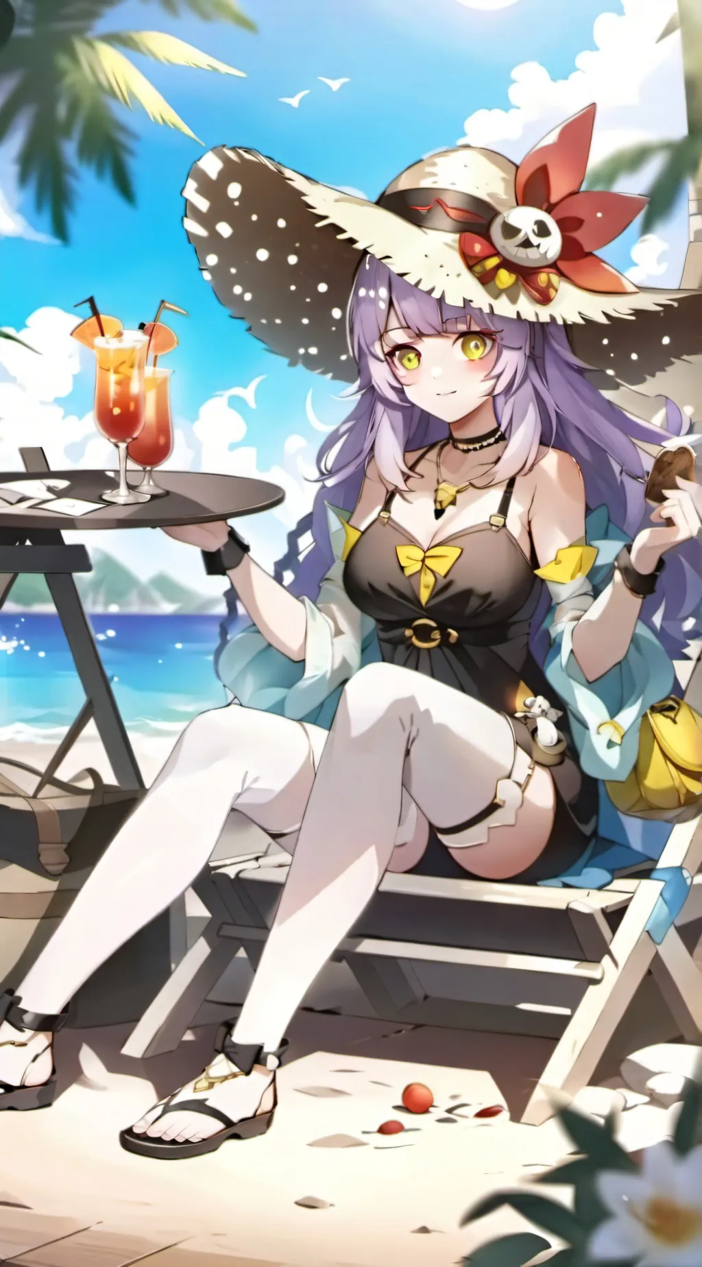ai character: MHA AT THE BEACH background