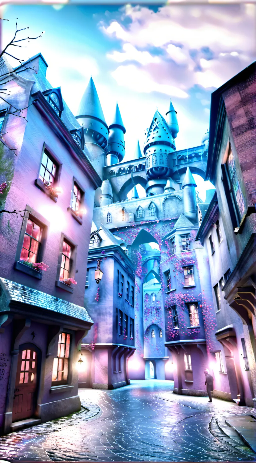 ai character: Hogwarts Courtyard background