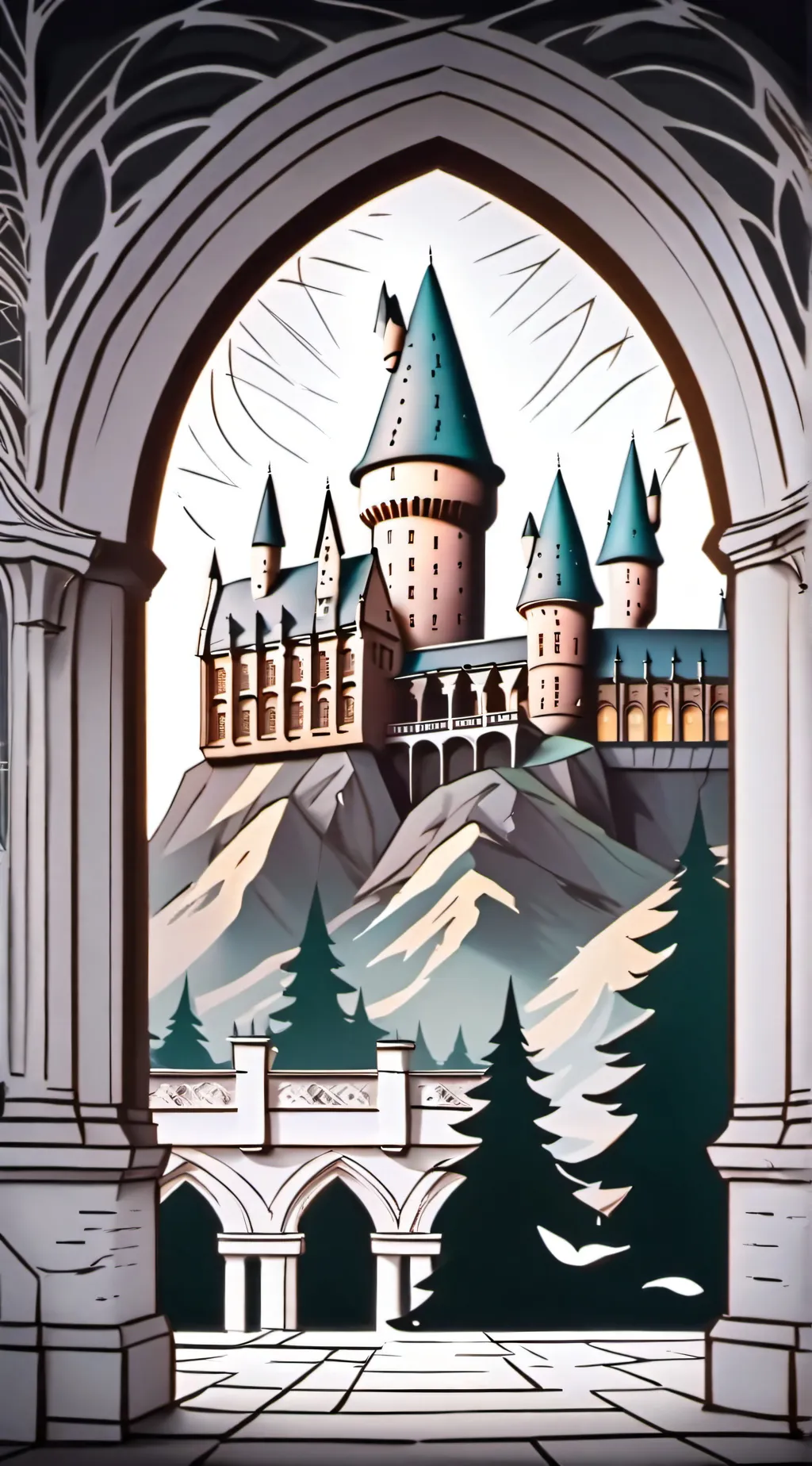 ai character: Hogwarts  background