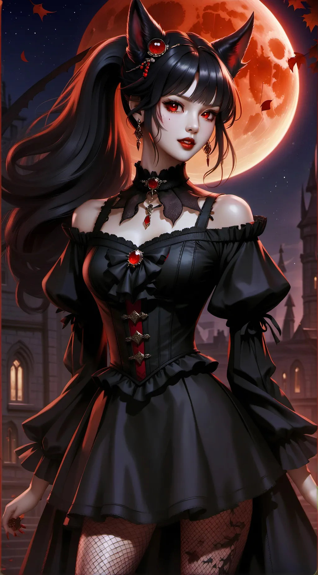 ai character: Sera bloodmoon  background
