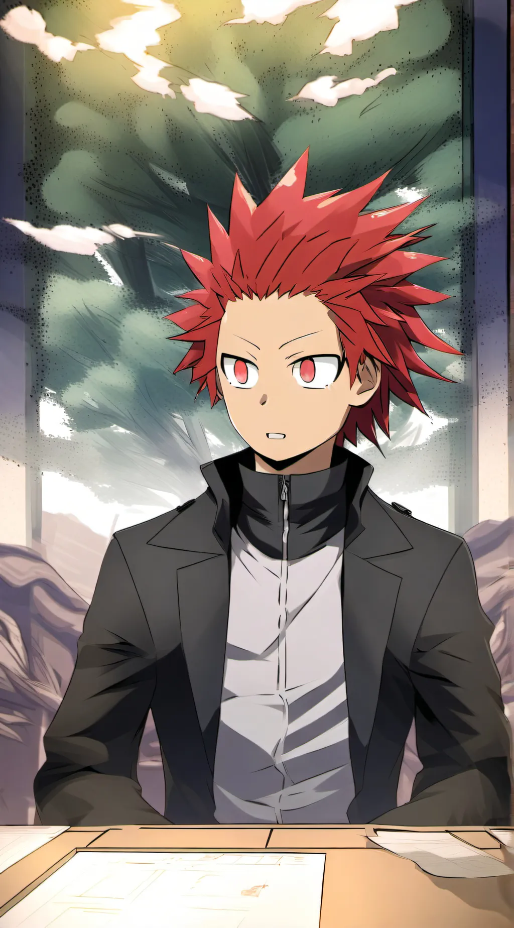 ai character: Ejiro Kirishima  background