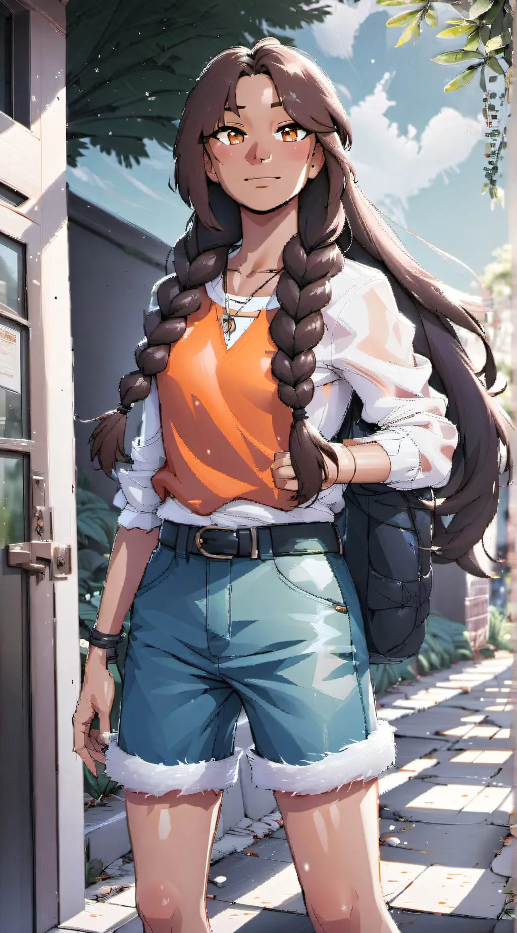 ai character: Piper McLean  background
