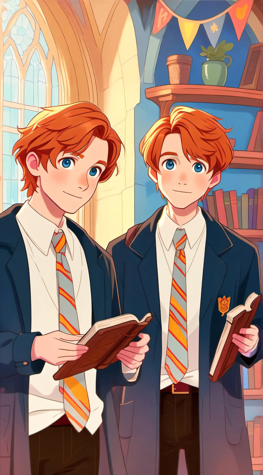 ai character: George and Fred  background