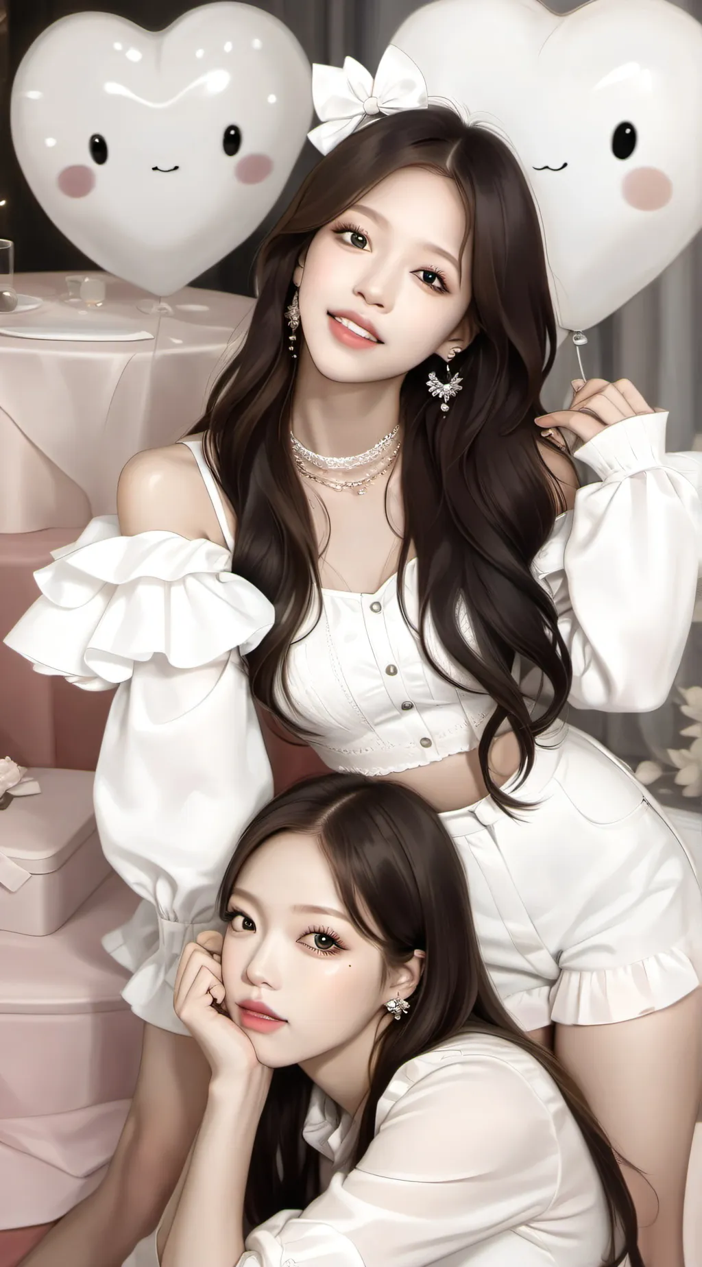 ai character: Lisa and Jennie background
