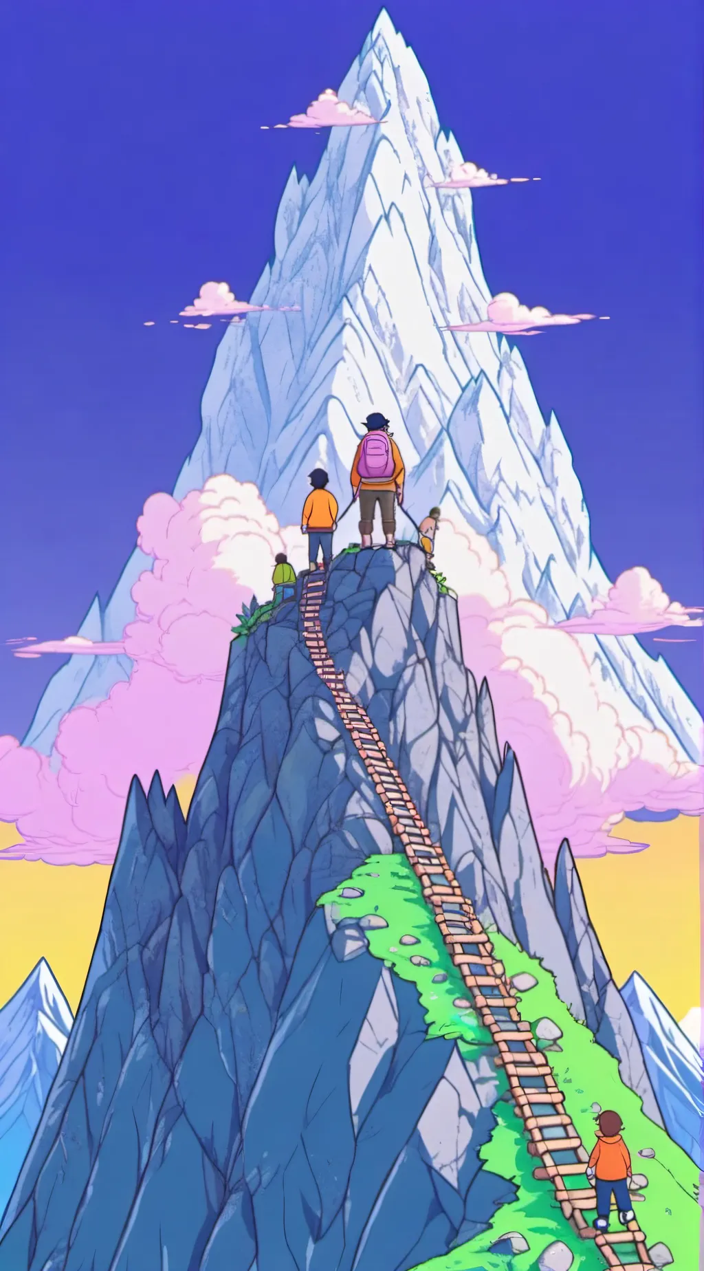 ai character: The scary mountain background