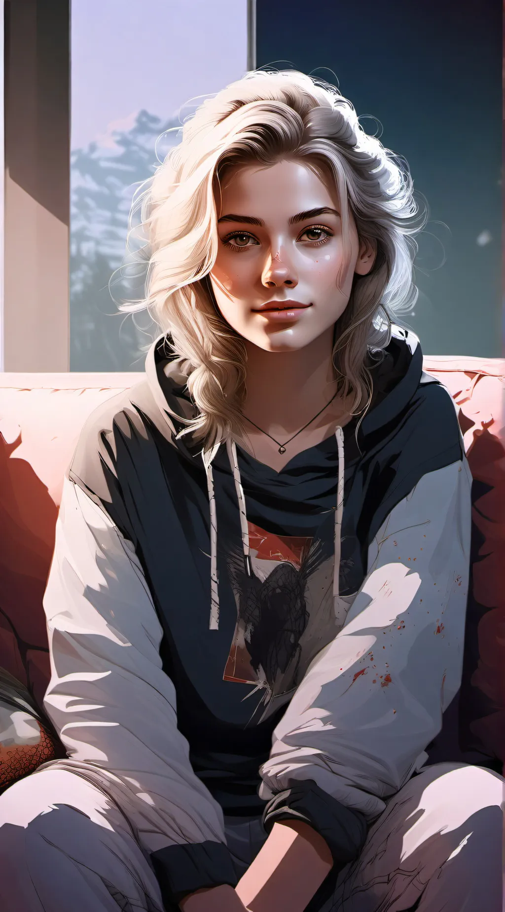 ai character: Ashley  background