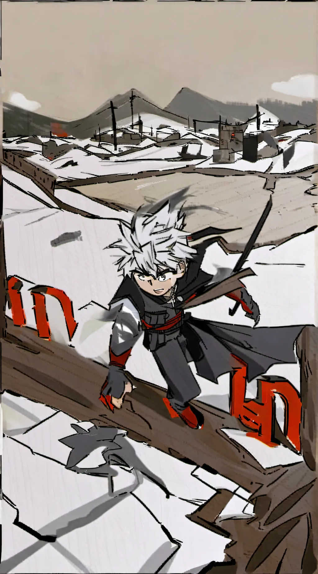 ai character: whimpering boy background
