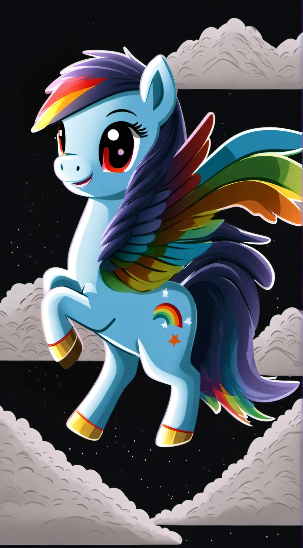 ai character: rainbowdash  background