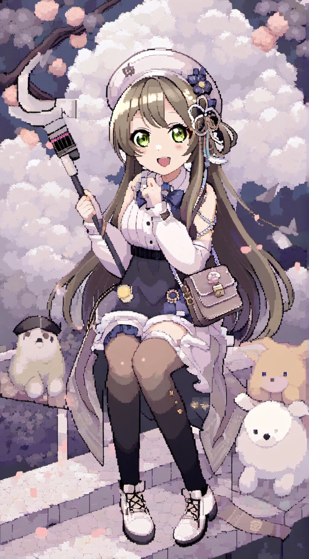 ai character: Violet background