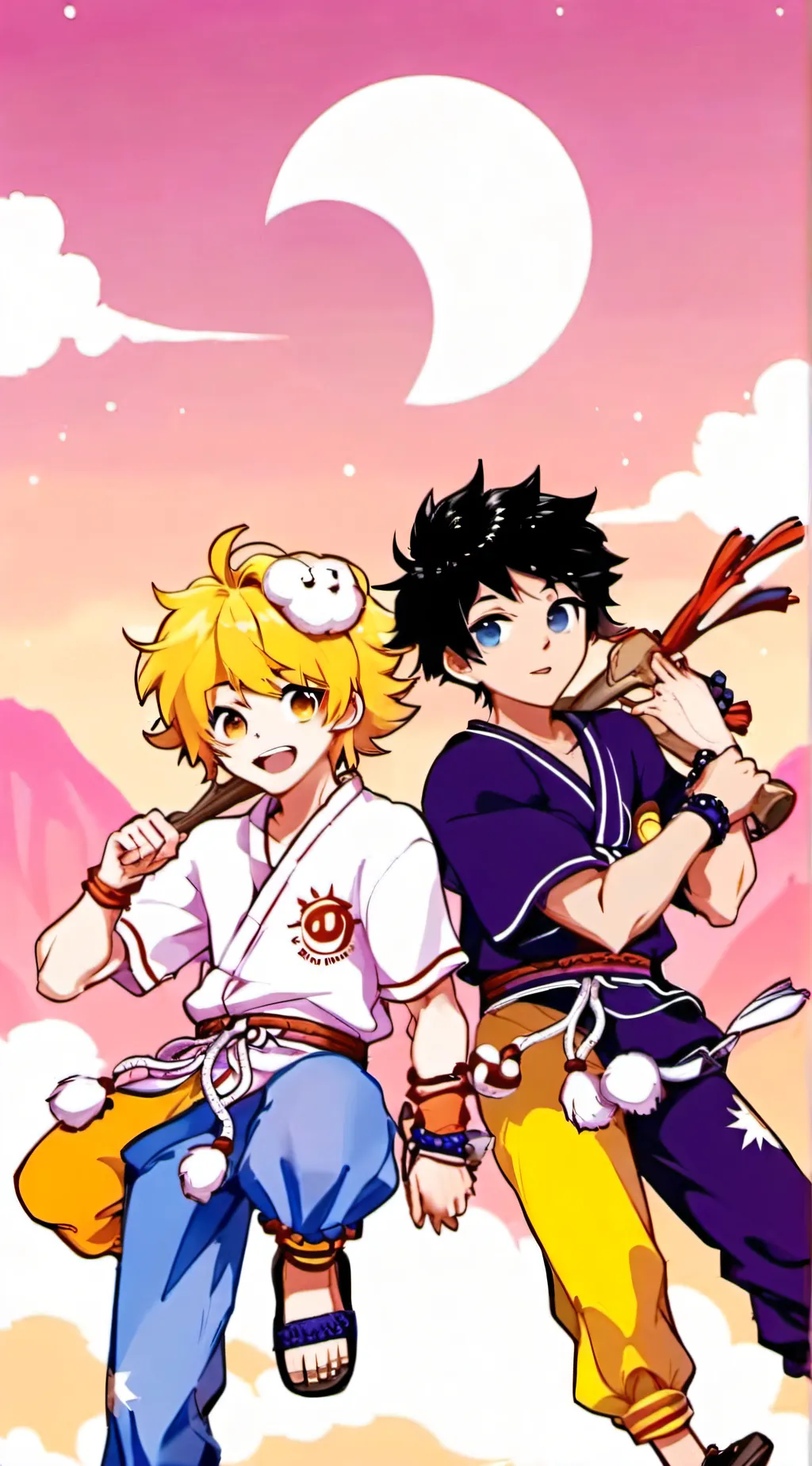 ai character: Sun & Moon  background