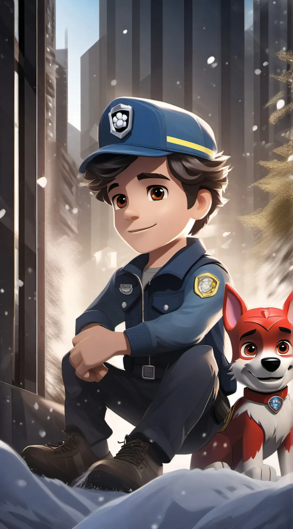 ai character: Ryder and New Pup background