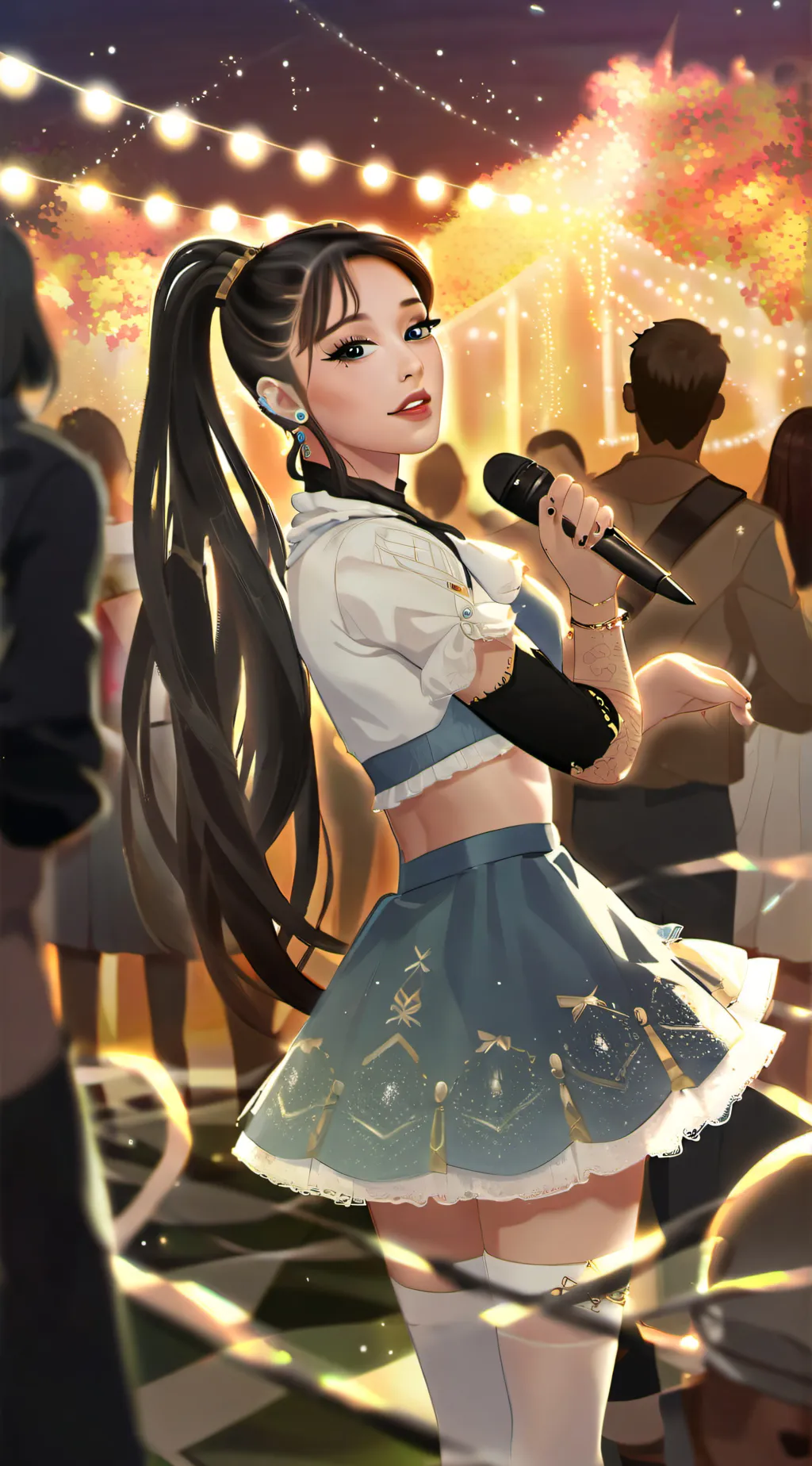 ai character: Ariana grande  background