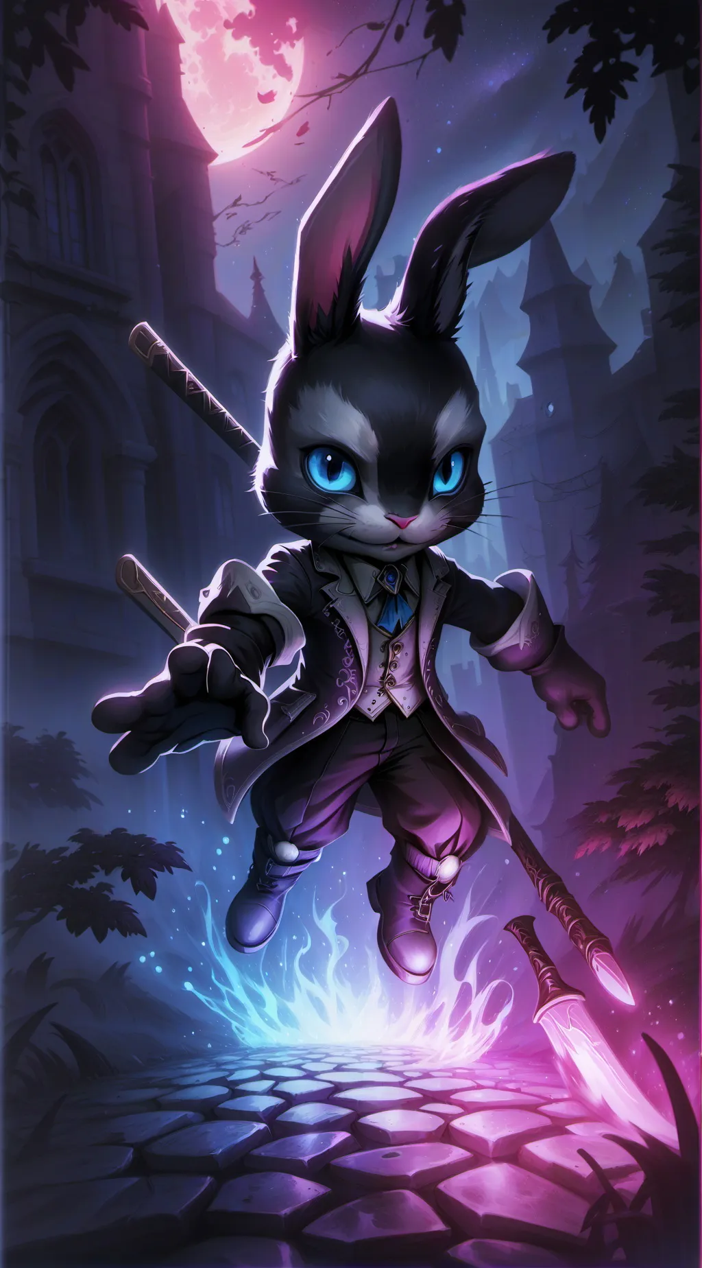 ai character: oswald the rabbit  background