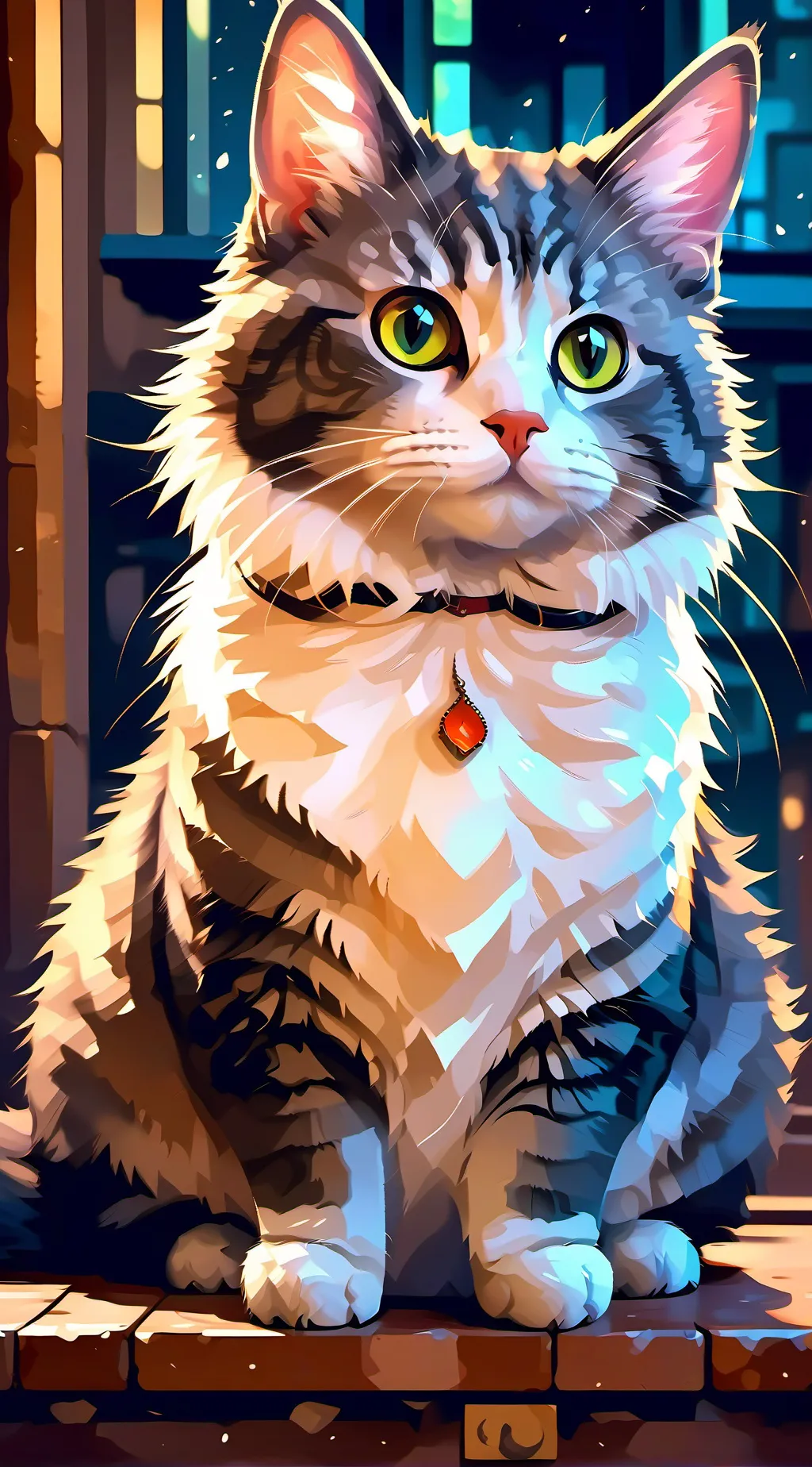 ai character: cat period background