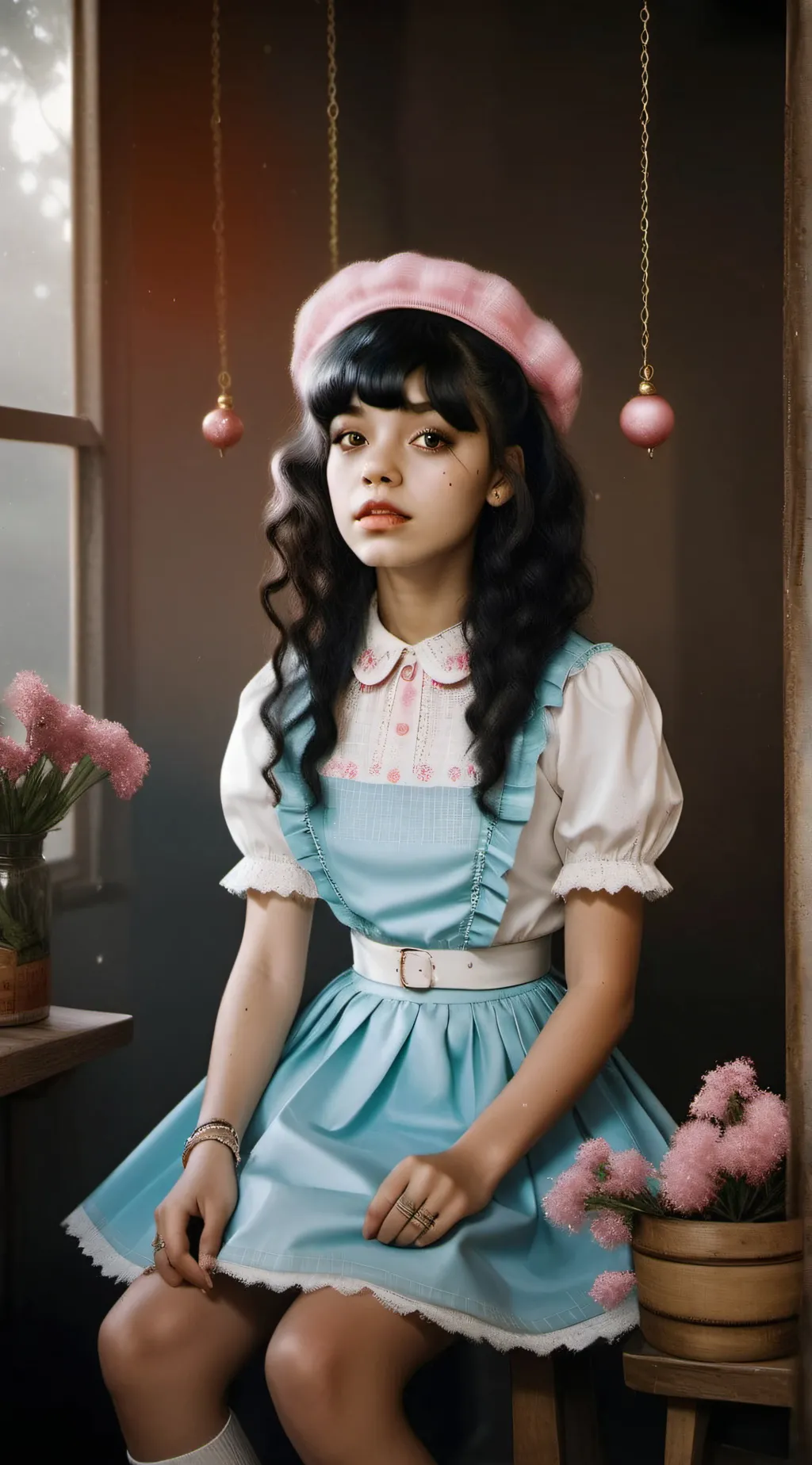 ai character: Melanie Martinez  background