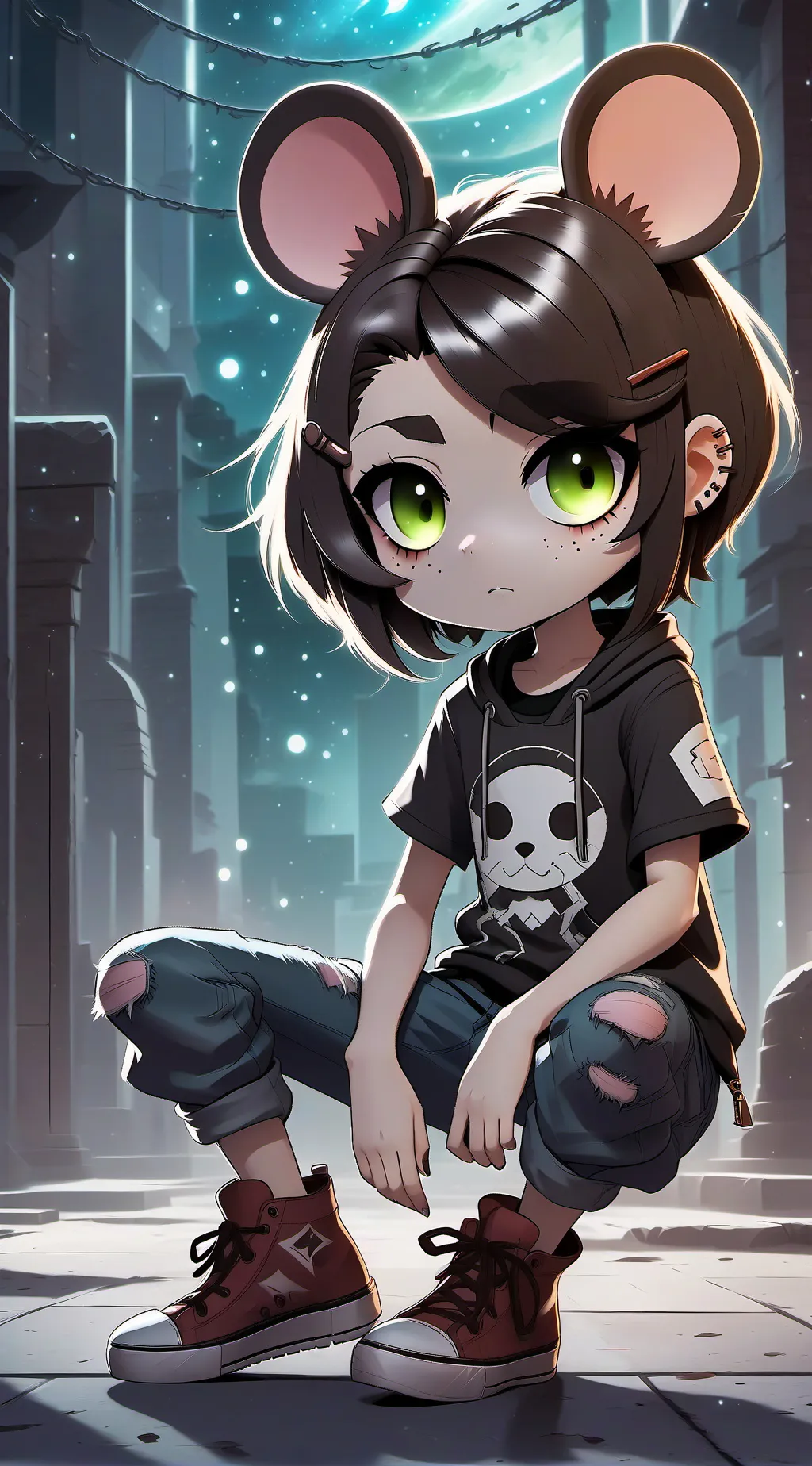 ai character: Moon background