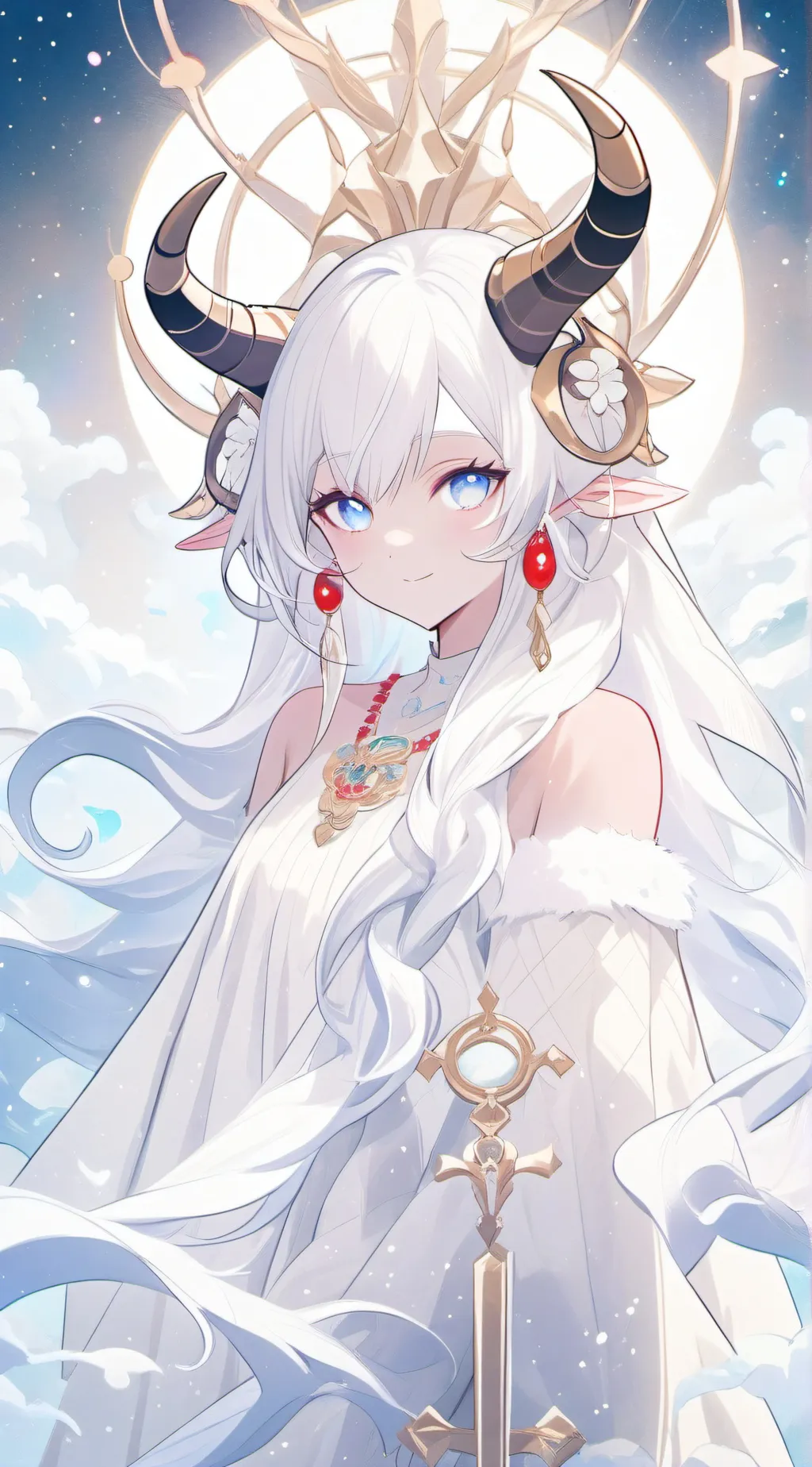 ai character: angel light background