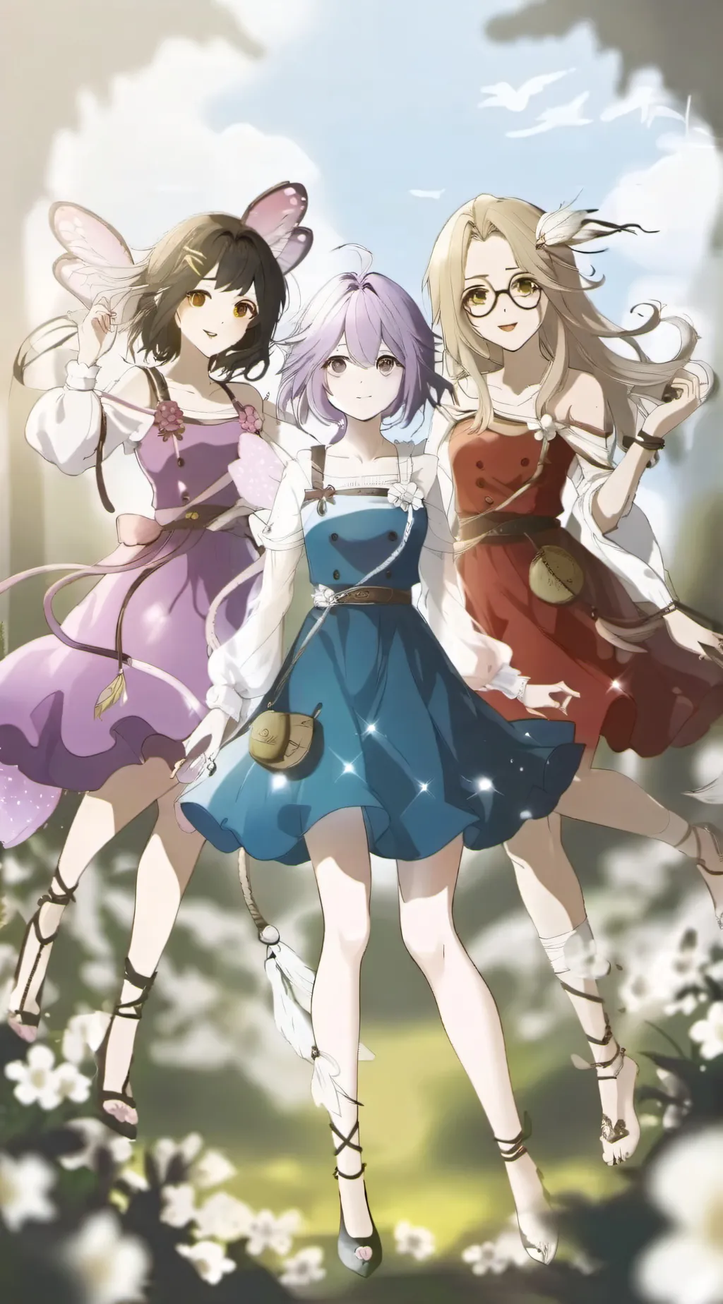 ai character: Group of girls background