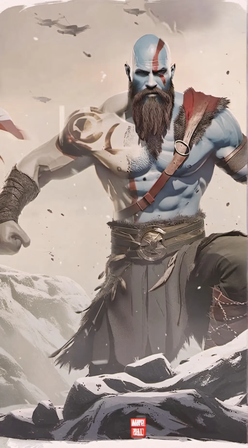 ai character: Marvel x gow background