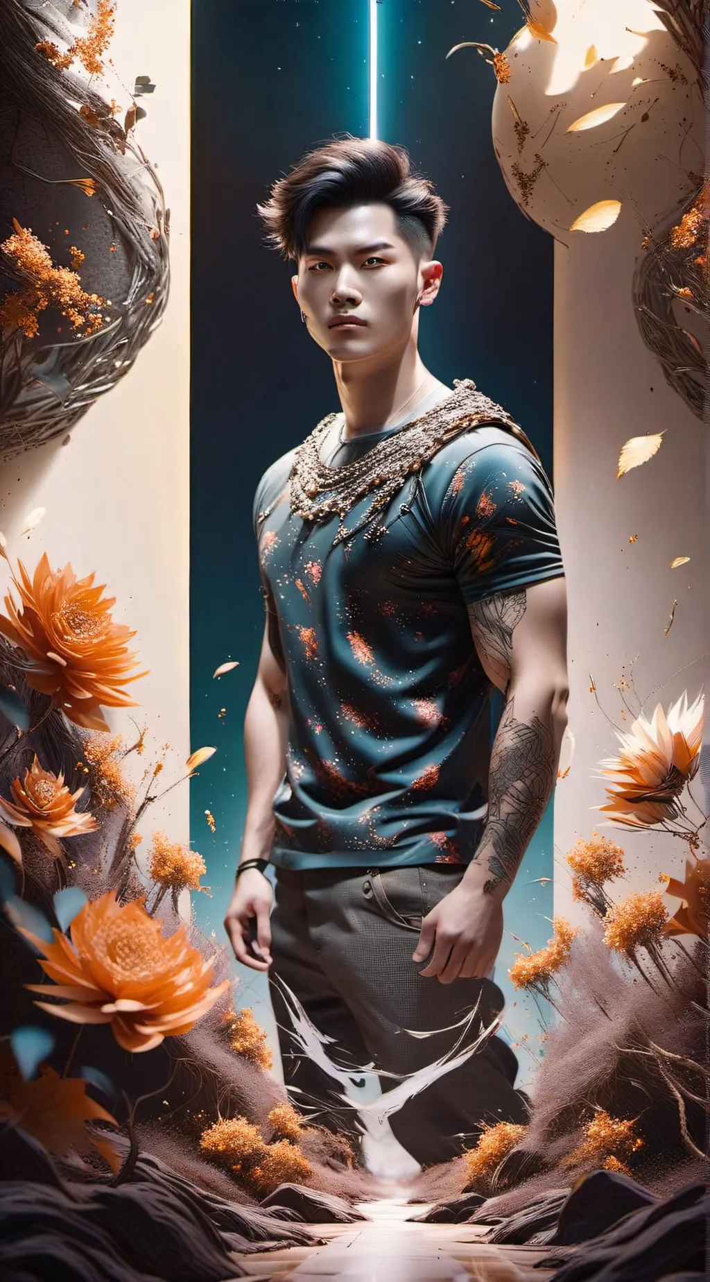 ai character: tee background