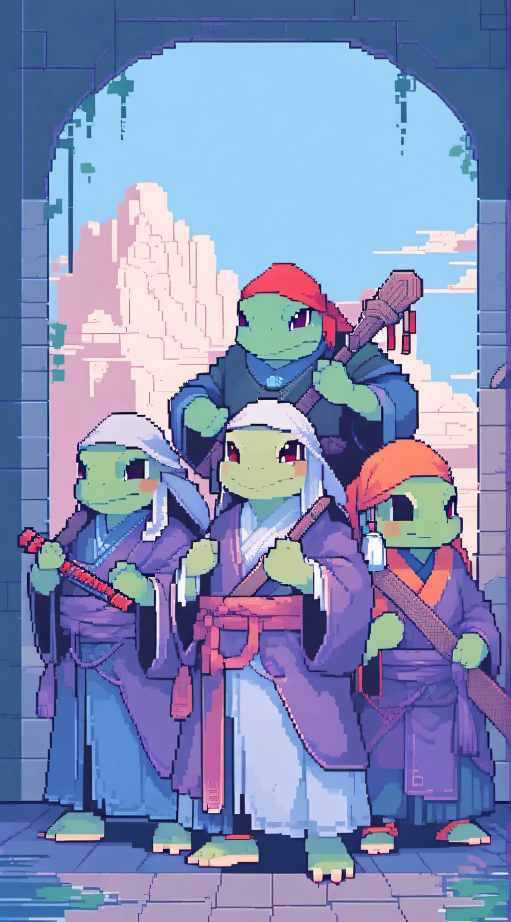ai character: ROTTMNT sleepover🧡 background