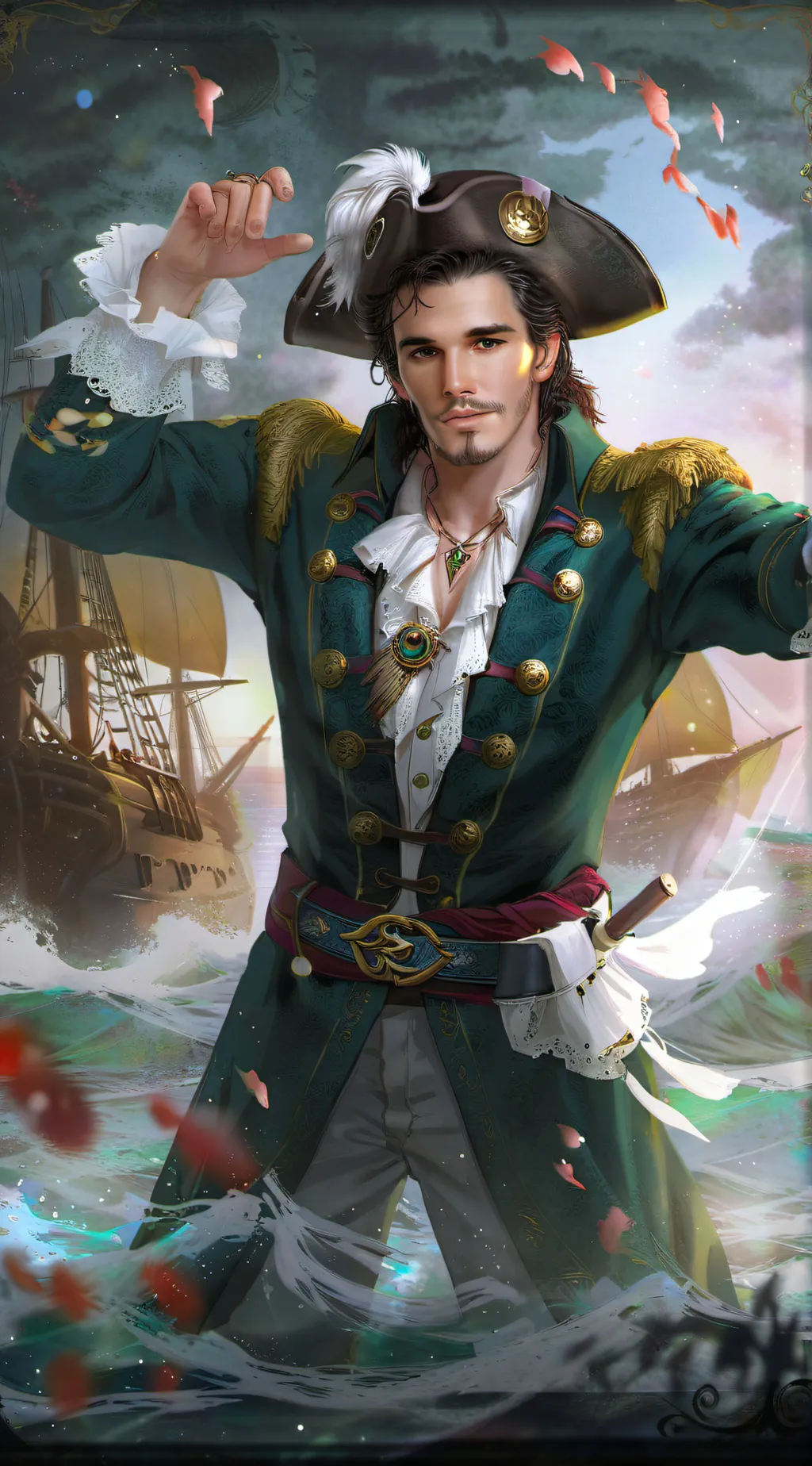 ai character: The Cursed Captain background