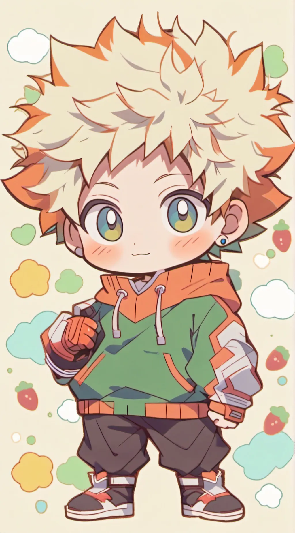 ai character: baby bakugo  background