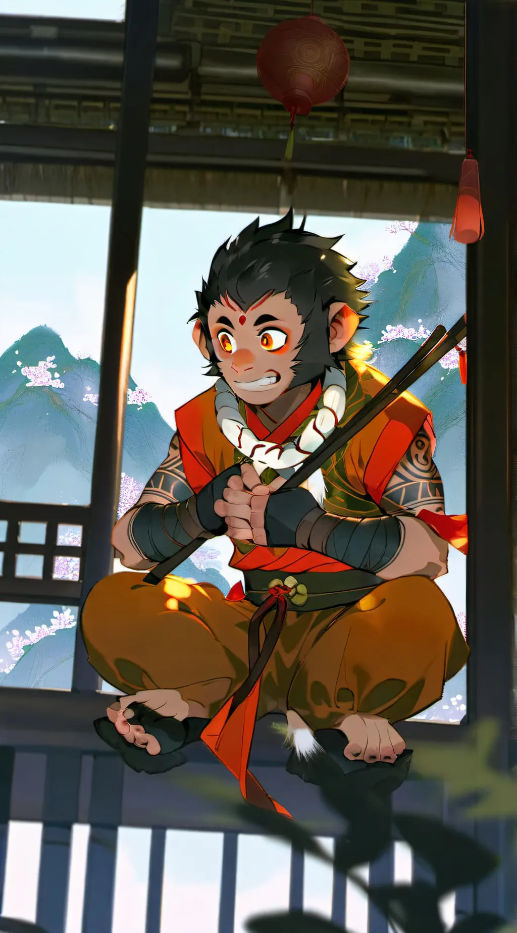 ai character: Macaque  background