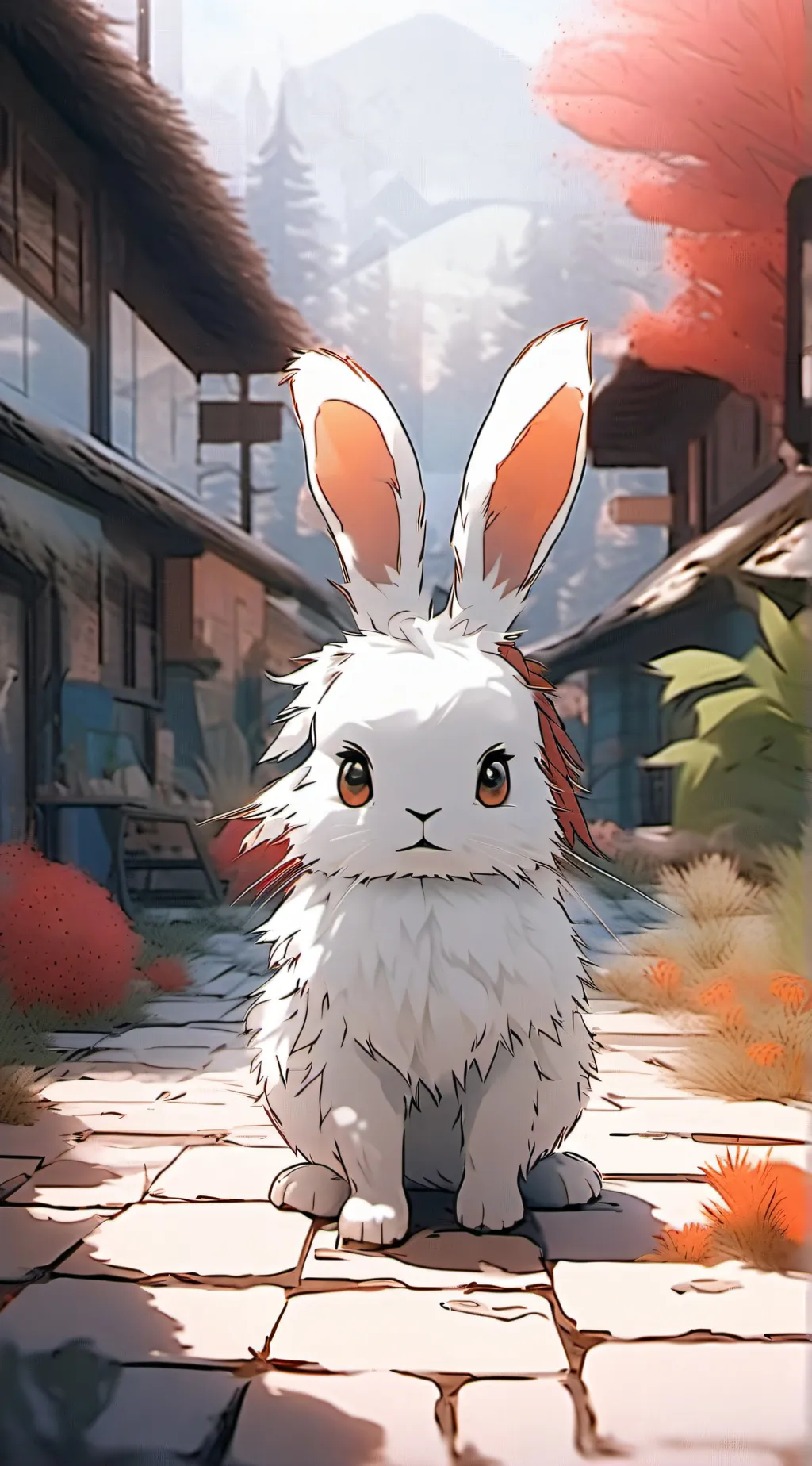 ai character: harpy hare~🐇 background