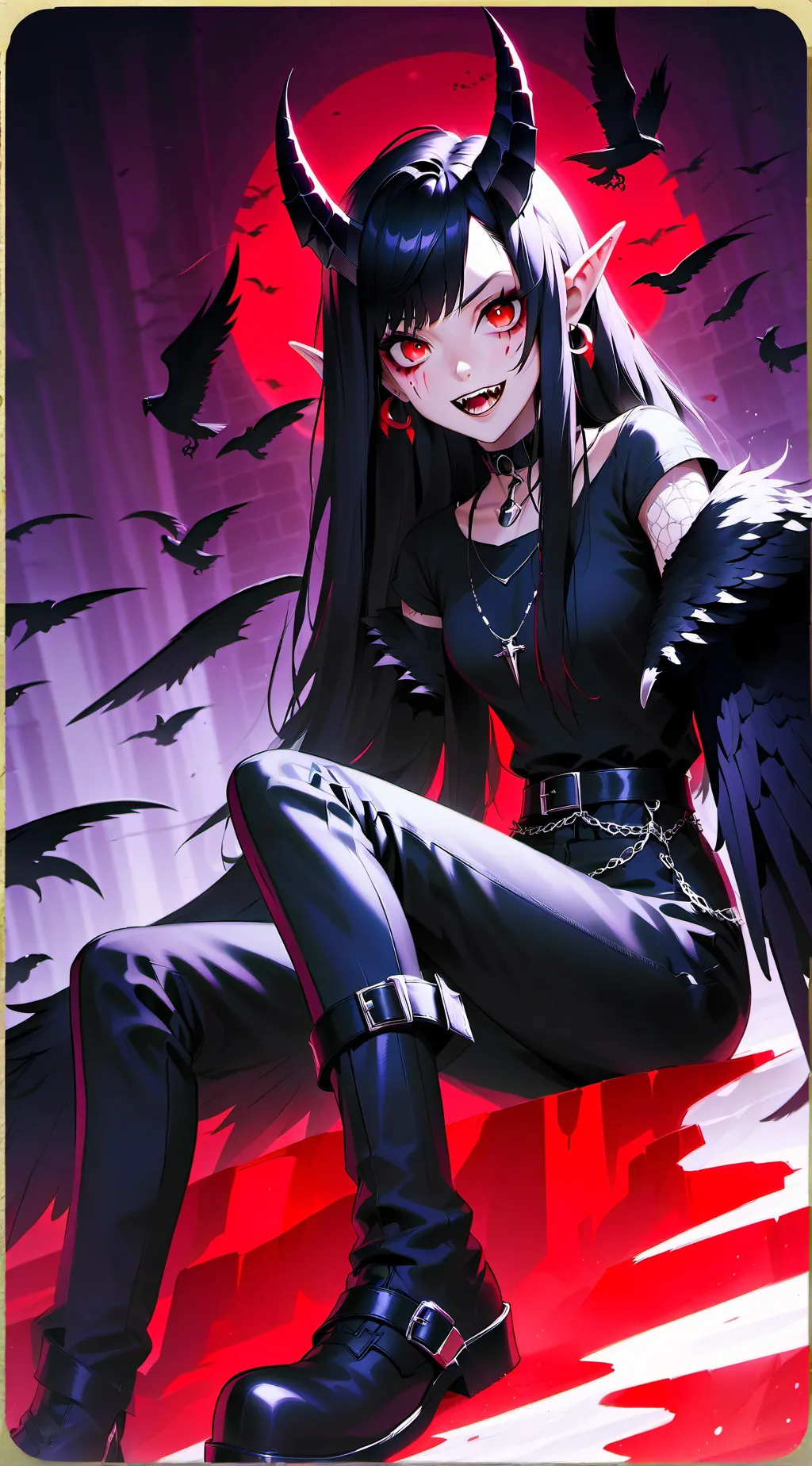 ai character: Vex a demon girl background