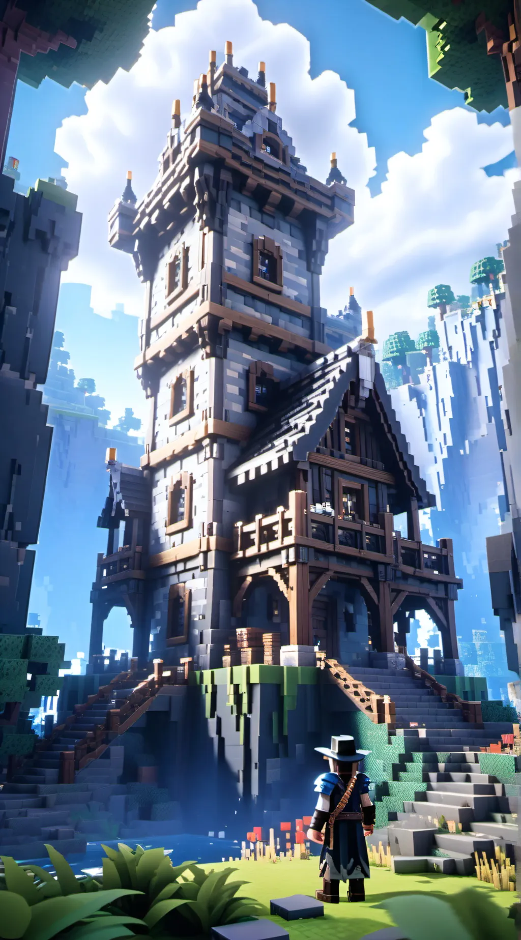 ai character: minecraft background