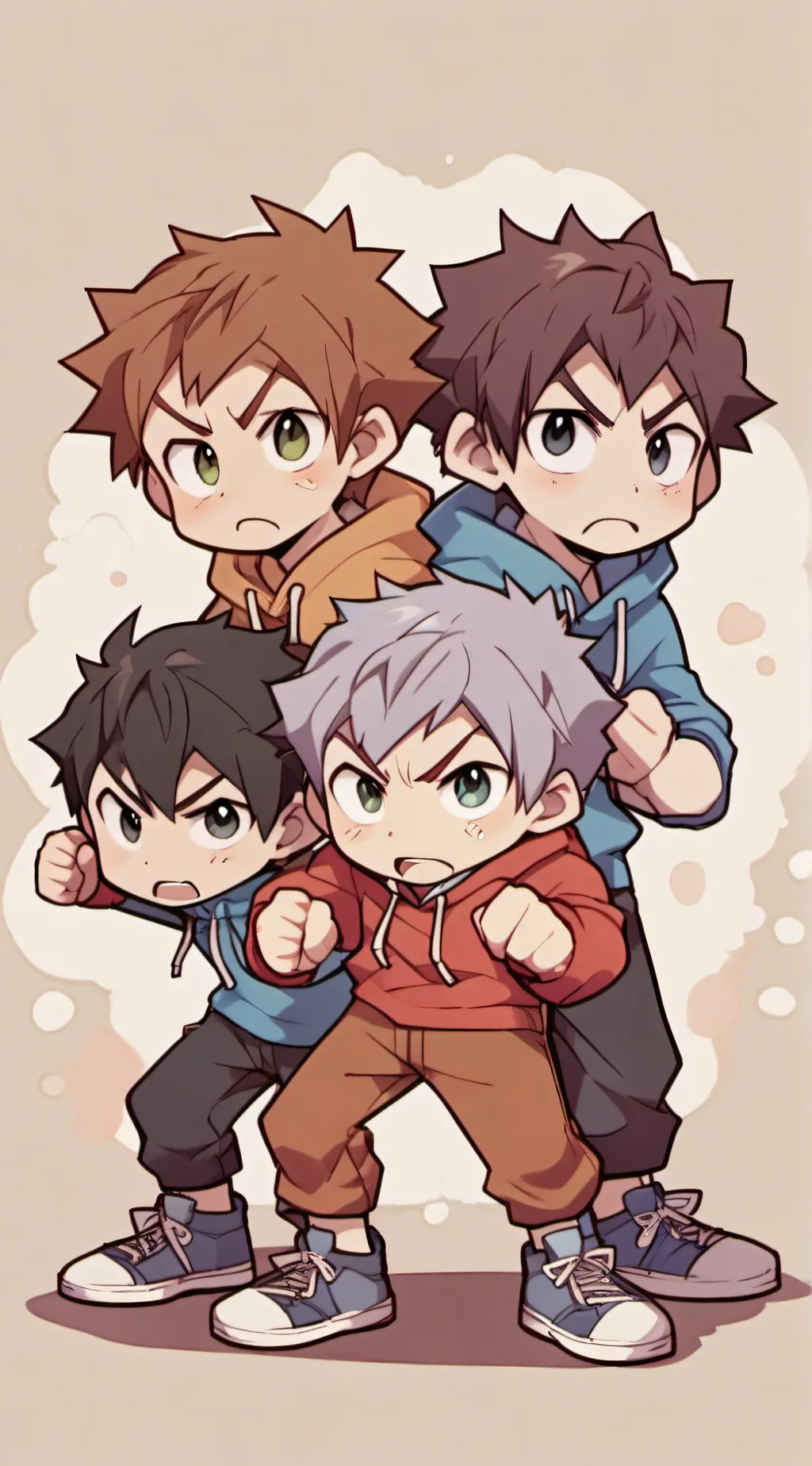 ai character: Edd Tord Tom Matt background