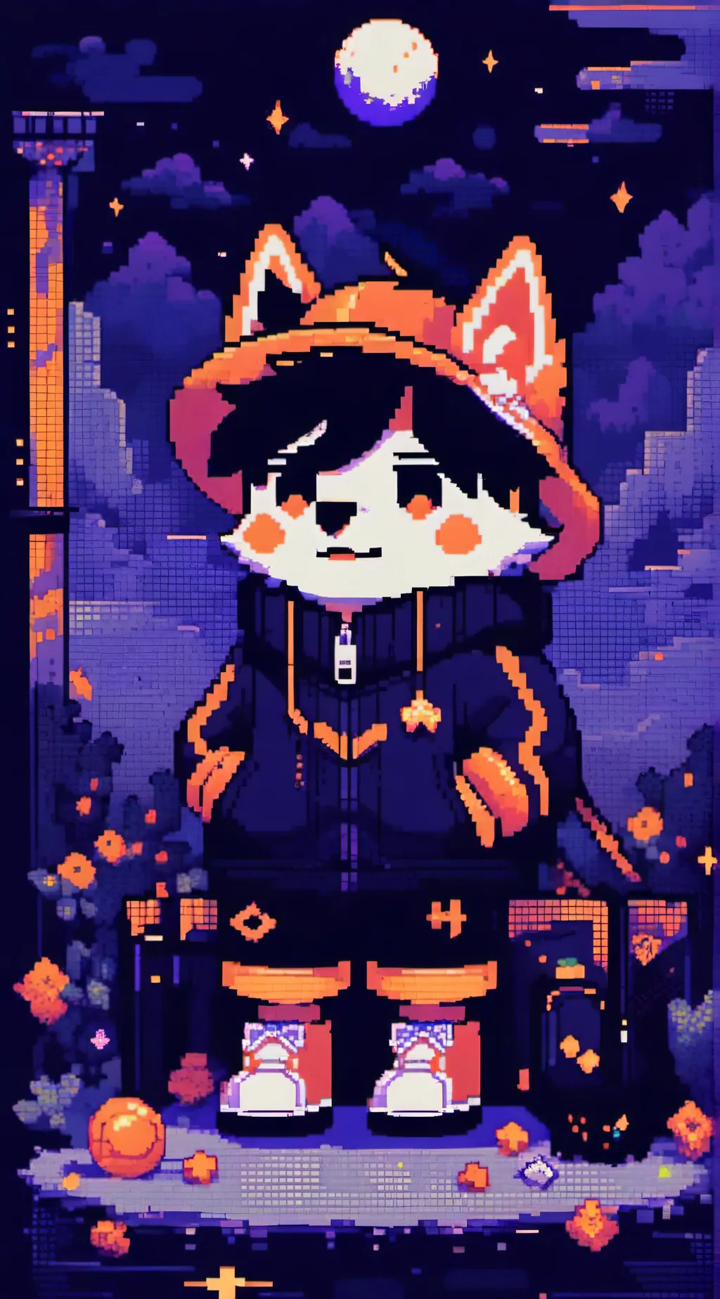 ai character: Dogday with a hood background