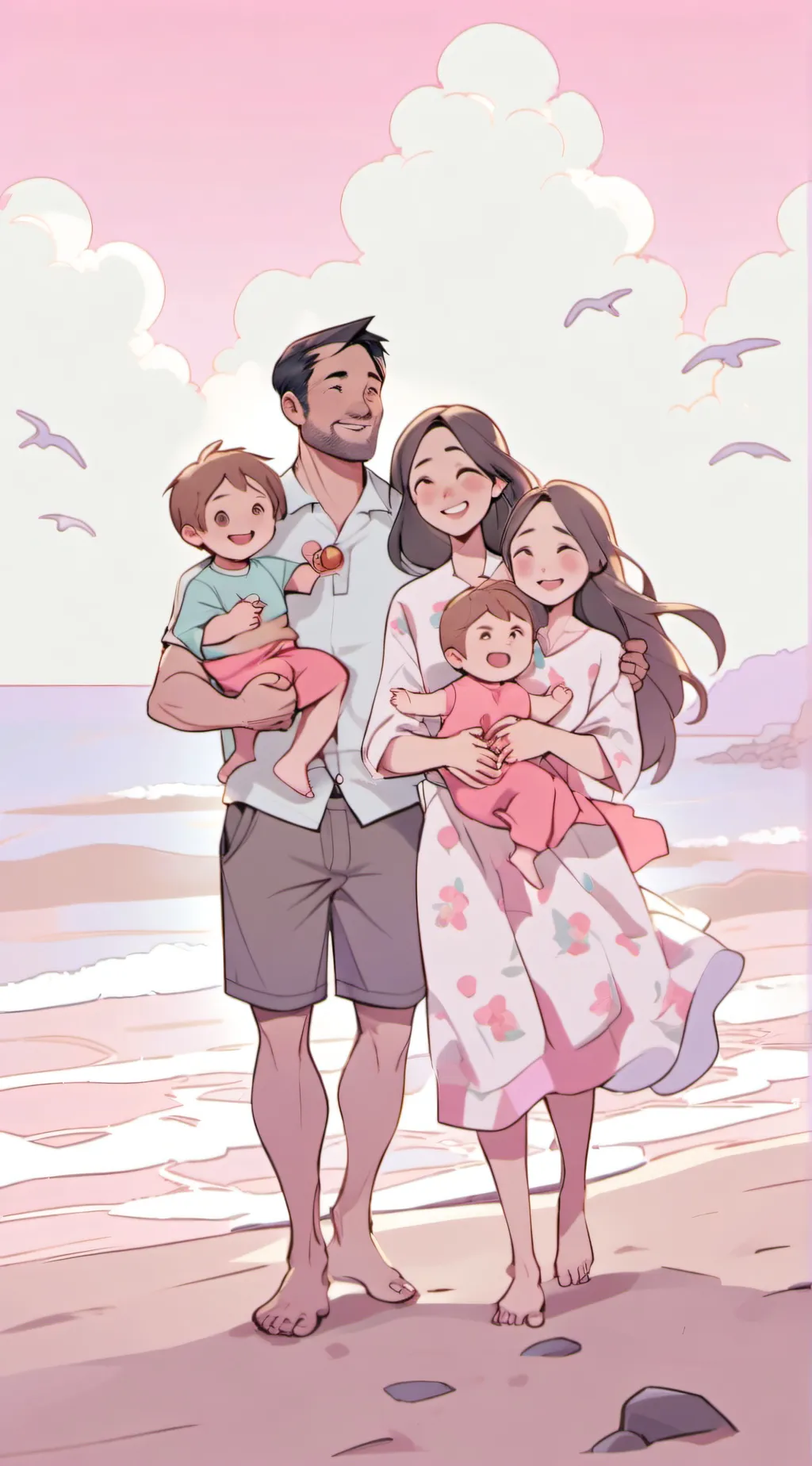 ai character: Family of 5💜 background