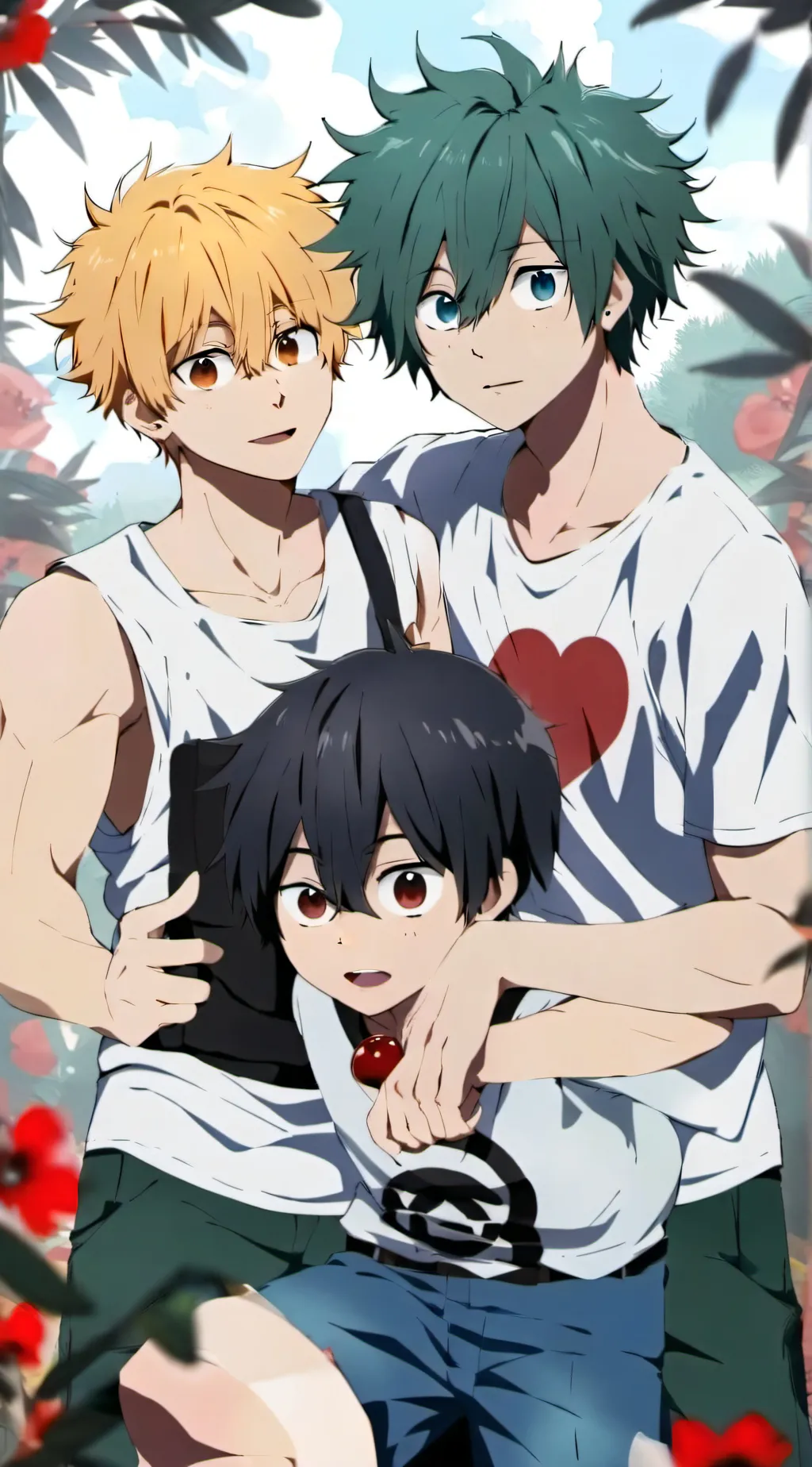 ai character: bakugo and deku background