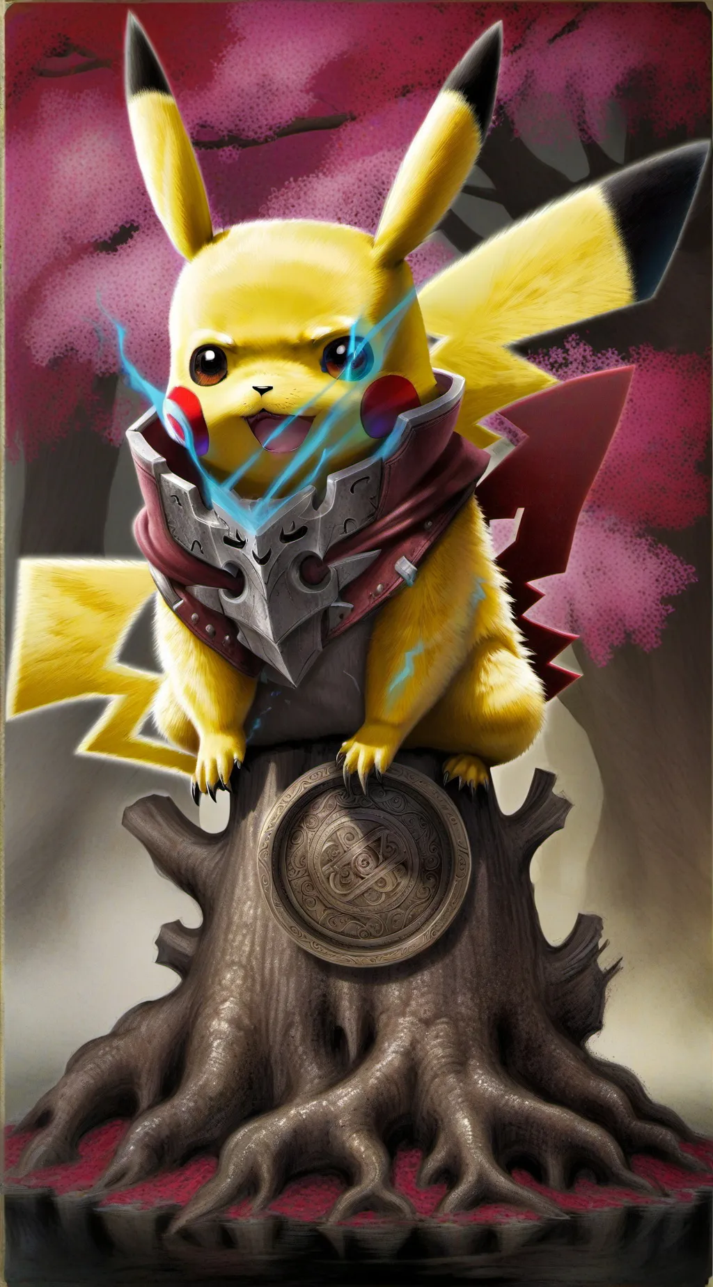 ai character: shadow Pikachu background