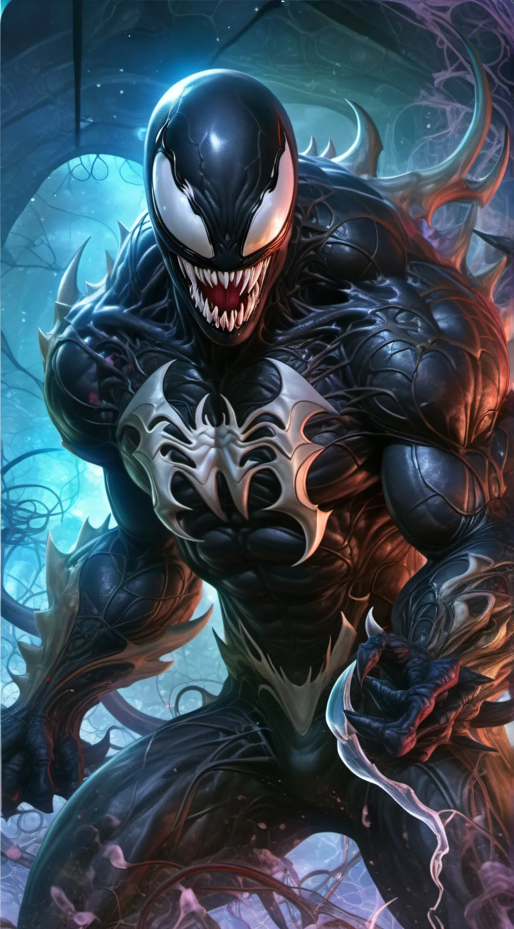 ai character: Venom Symbiote  background